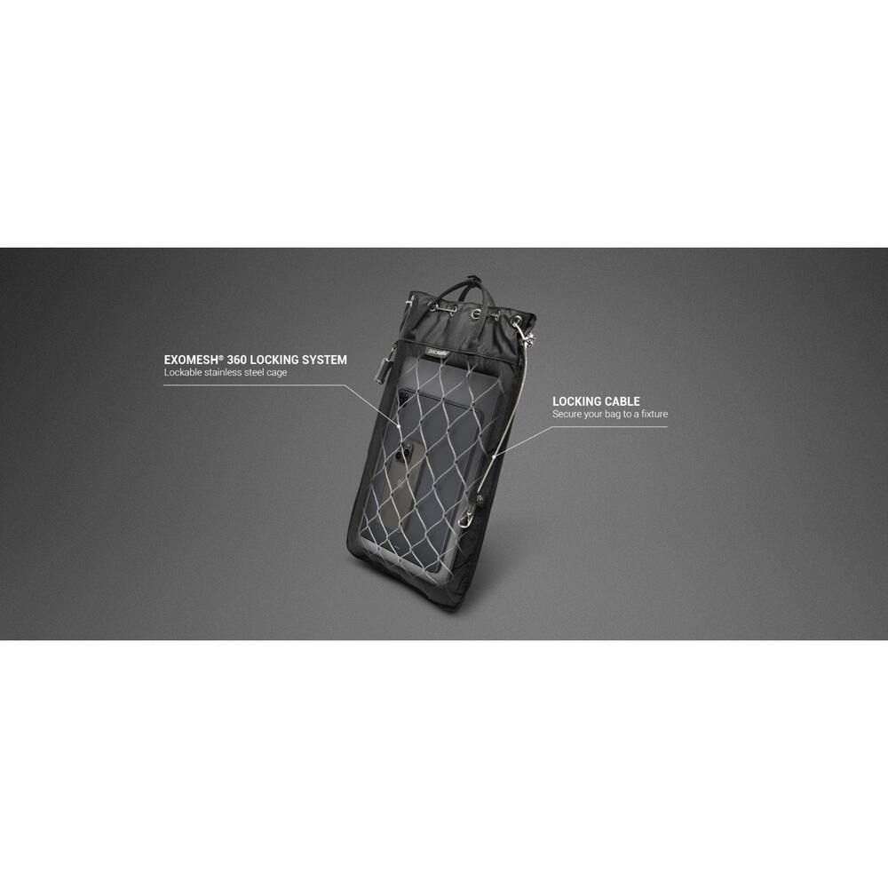 Pacsafe Travelsafe GII 12L Portable Safe Black Anti-Theft EXOmesh NWT No Lock - Picture 9 of 11